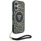 3. Guess HC IML Leopard Triangle Cord Strap MagSafe iPhone 16 Hülle - Braun