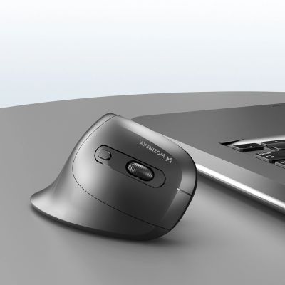 9. Wozinsky WWM-1076 Kabellose, vertikale, ergonomische Maus, 3600 DPI – Schwarz