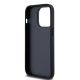 7. DKNY iPhone 14 Pro-Hülle aus Leder mit kariertem Monomuster und bedruckten Streifen – Schwarz
