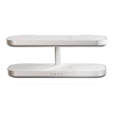 2. Zens Aluminium Series Quattro Pro 4 Kabelloses Ladegerät mit 65W 4x 15W Qi2 Netzteil Weiß ZEQC01W/00