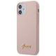 5. Guess GUHCP12SLSLMGLP iPhone 12 mini 5.4" Hellrosa/Hellrosa Hardcase Silikonschrift Gold Logo