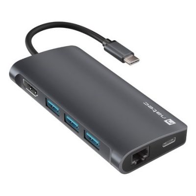 Multiport-Adapter Natec Fowler 2 V2 USB-C 8-in-1-Hub -> 3x USB 3.0, HDMI 4K, USB-C, RJ45, SD, Micro-SD