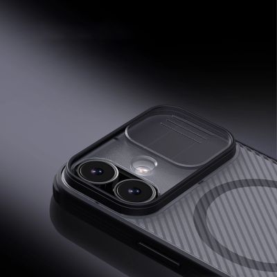 9. Nillkin CamShield Pro MagSafe-kompatible Hülle für iPhone 17 – Transparent Schwarz