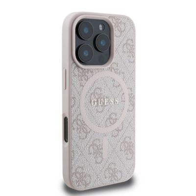 2. Guess 4G Ring Classic Logo MagSafe-Hülle für iPhone 16 Pro – Rosa