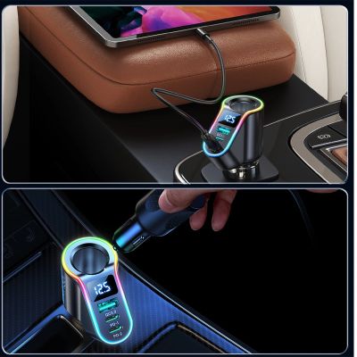 12. Joyroom Schnell-Autoladegerät 4in1 USB-A QC3.0 / 2xUSB-C PD 150W Schwarz (JR-CL21)