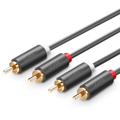 2. Ugreen AV104 10520 Audiokabel 2RCA (männlich) / 2RCA (männlich) 5 m – grau