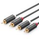 2. Ugreen AV104 10520 Audiokabel 2RCA (männlich) / 2RCA (männlich) 5 m – grau