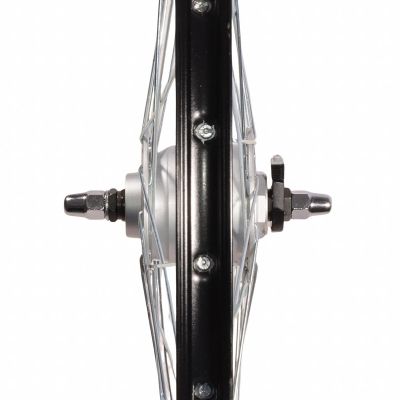 18. 28-Zoll-Vorderrad mit Shimano-Nabe, schwarze Felge
