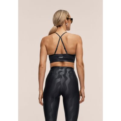 4. CASALL Eleganter Sport-BH mit Trägern, bedruckt, Schwarz