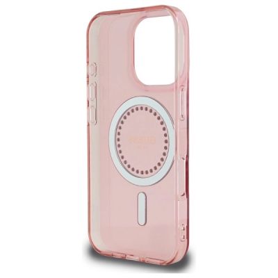 7. Guess IML Strassstein-MagSafe-Hülle für iPhone 16 Pro Max – Pink