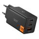 Spigen Essential EE673EU 3-Port-Ladegerät (2x USB-C, 1x USB-A, 67 W) – Schwarz