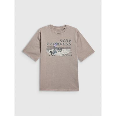 6. Locker geschnittenes Jungen-T-Shirt mit Aufdruck 4F 4FJRSS26TTSHM4279-25S