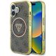 Guess IML Metal Glitter 4G Circle Triangle MagSafe Case für iPhone 16 - Braun