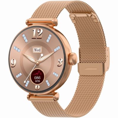 3. Smartwatch Gravity Roségold Weiß 2 Armbänder GT26-2
