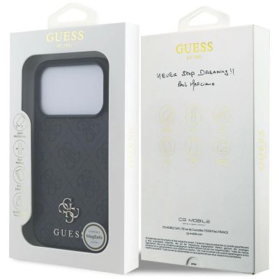 8. Guess 4G Small Classic Logo MagSafe Hülle für iPhone 18 Pro / 17 Pro - Schwarz