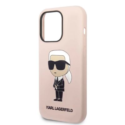 6. Karl Lagerfeld Silikon Ikonik MagSafe Hülle für iPhone 14 Pro Max – Rosa
