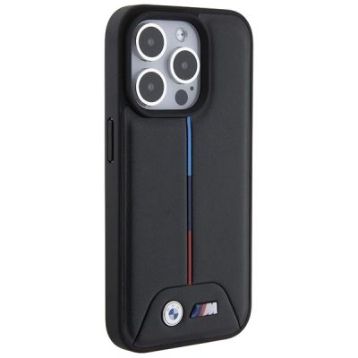 4. BMW Gesteppte Tricolor iPhone 15 Pro Hülle - Schwarz