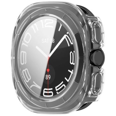 5. Tech-Protect Schutzhülle (2er-Pack) für Samsung Galaxy Watch Ultra 47 mm – Transparent Matt Schwarz