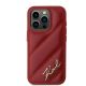 3. Karl Lagerfeld Diagonal Quilted Script Hülle für iPhone 15 Pro – Rot