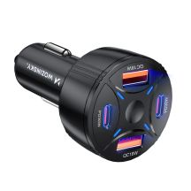 Wozinsky WLS-04 60W Kfz-Ladegerät 2xUSB-C 2xUSB-A - Schwarz