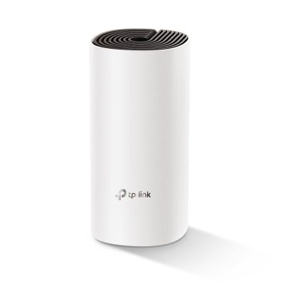 TP-Link Deco E4 (1 Stück) Dualband (2,4 GHz/5 GHz) Wi-Fi 5 (802.11ac) Weiß, Grau, für den Innenbereich