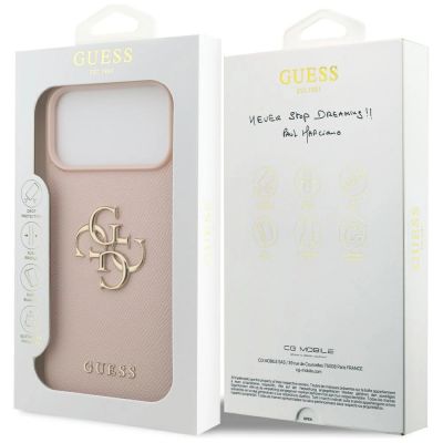 8. Guess Grained Big 4G & Classic Logo Hülle für iPhone 17 Pro Max - Pink