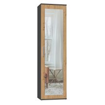 DUO-KLEIDERSCHRANK MIT SPIEGEL ANTHRAZIT/ARTISAN-SET