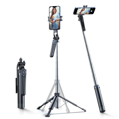 Wozinsky WC1Y70S Selfie-Stick, Teleskopstativ 1,7 m mit Handyhalterung – schwarz