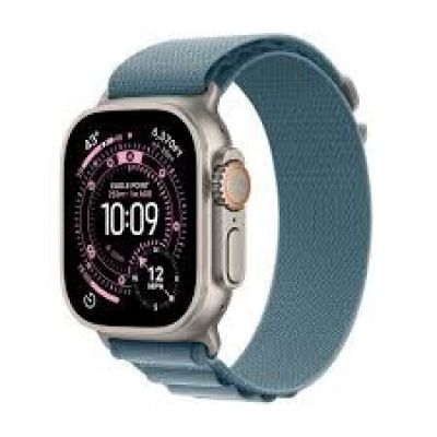Apple Watch Ultra 3 GPS + Cellular 49 mm Gehäuse aus natürlichem Titan mit hellblauem Alpine Loop - Groß