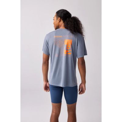 4. Herren Distance Kurzarm-Lauf-T-Shirt 3.0, Grau