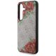 6. Guess Leather 4G Flowers Print Metal Classic Logo MagSafe Hülle für Samsung Galaxy S25 - Rosa