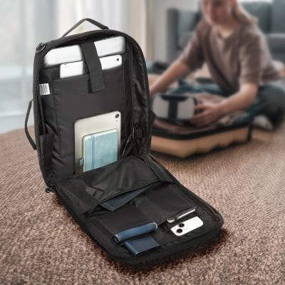 13. Wozinsky Premium 15,6'' Laptop-Rucksack/Tasche mit Riemen - Schwarz