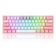 REDRAGON K616 Fizz Pro Tastatur, weiß/rosa, USB + Funk + Bluetooth, Rosa, Weiß