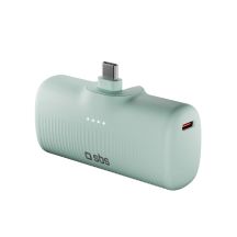 SBS EcoPower 5000 mAh 10W Powerbank mit integriertem USB-C-Anschluss - Grün