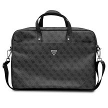 Guess Saffiano 4G Triangle Logo Tasche für einen 16'' Laptop – Schwarz