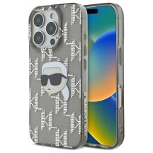 Karl Lagerfeld IML Karl Head Galvanisierte Hülle für iPhone 16 Pro – Schwarz