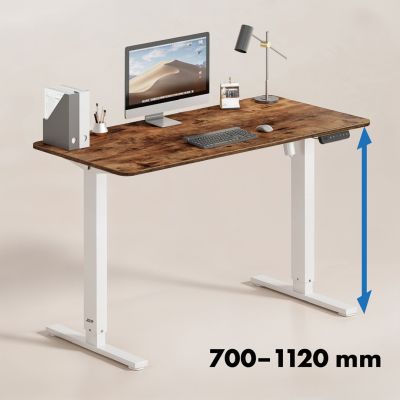 4. ERGO OFFICE ELEKTRISCHER SCHREIBTISCH, HÖHENVERSTELLBAR BIS 1160 MM, MAX. 80 KG, OHNE TISCHPLATTE FÜR ARBEIT IM SITZEN UND STEHEN, WEISS ER-400 W