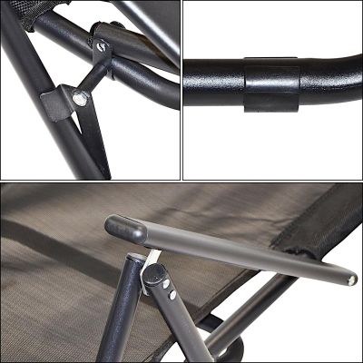 10. Campingstuhl mit Armlehnen 61x66x65-108cm, faltbar, schwarz, Enero Camp