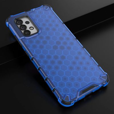 4. Wabenhülle Panzerhülle mit Gelrahmen für Samsung Galaxy A03s (166,5) blau