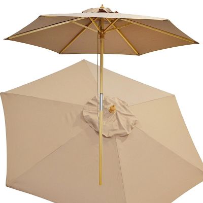 14. HOLZGARTENSCHIRM 250 CM FALTBAR SAND