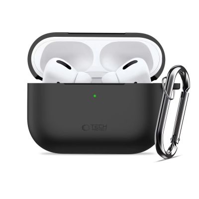 3. Tech-Protect Silikon-Schutzhülle mit Haken für AirPods Pro 3 – Schwarz
