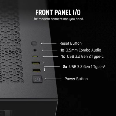 8. Corsair 3500X LXR LINK Midi-Tower-Gehäuse mit Seitenwand aus gehärtetem Glas, Schwarz