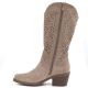 3. Damen-Cowboystiefel mit Lochmuster, beige, S.Barski HY62-8126