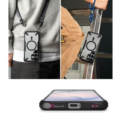7. Ringke Fusion X Magnetische MagSafe-Hülle für Samsung Galaxy S26 Ultra – Transparent Schwarz