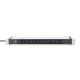 13. 19"-Rack-Steckdosenleiste (PDU), 12 x C13-Steckdosen (16 A/230 V), 2,0 m, 1 x Unischuko-Stecker (16 A), Aluminium