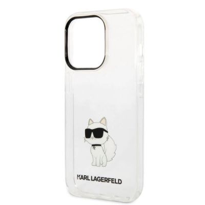 6. Karl Lagerfeld Ikonik Choupette Hülle für iPhone 14 Pro – transparent
