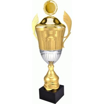 2. Goldfarbener Metallbecher mit Deckel 4128/CP