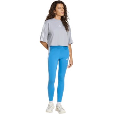 6. adidas Essentials Leggings mit 3 Streifen für Damen, Blau, KC5179