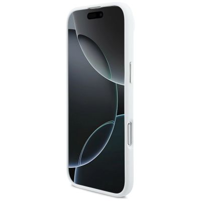 5. BMW M Silikonhülle mit horizontalem Linienmuster und MagSafe-Funktion für iPhone Air – Weiß