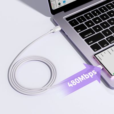7. Joyroom Multi-Color Series A14 USB-A/USB-C 3A-Kabel 1,2 m – Weiß